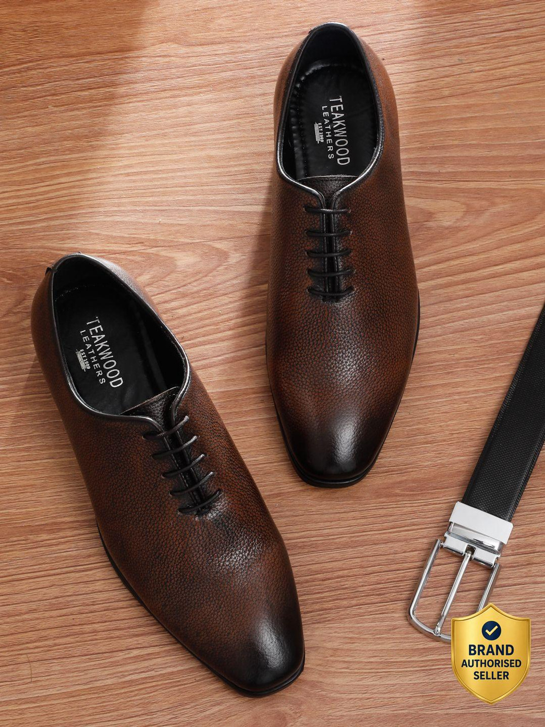 Image of Teakwood Leathers Men's Genuine Leather Formal Shoes Lace Up For Men