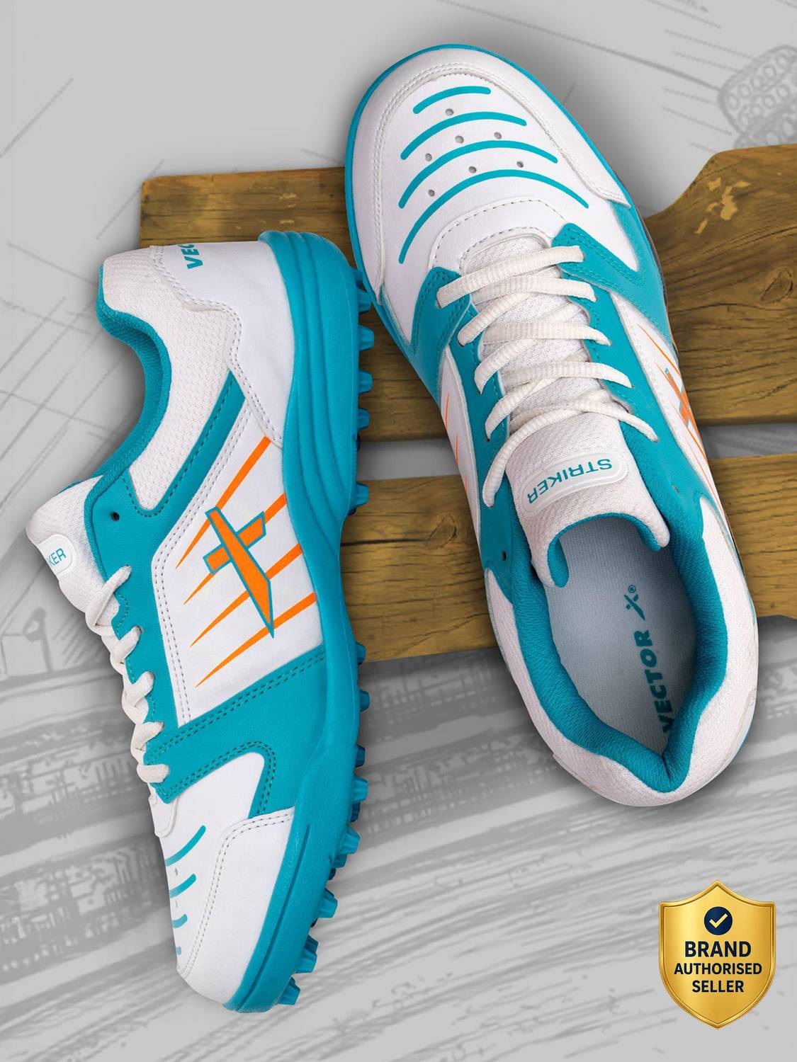 VECTOR X Striker Synthetic Leather Cricket Shoes