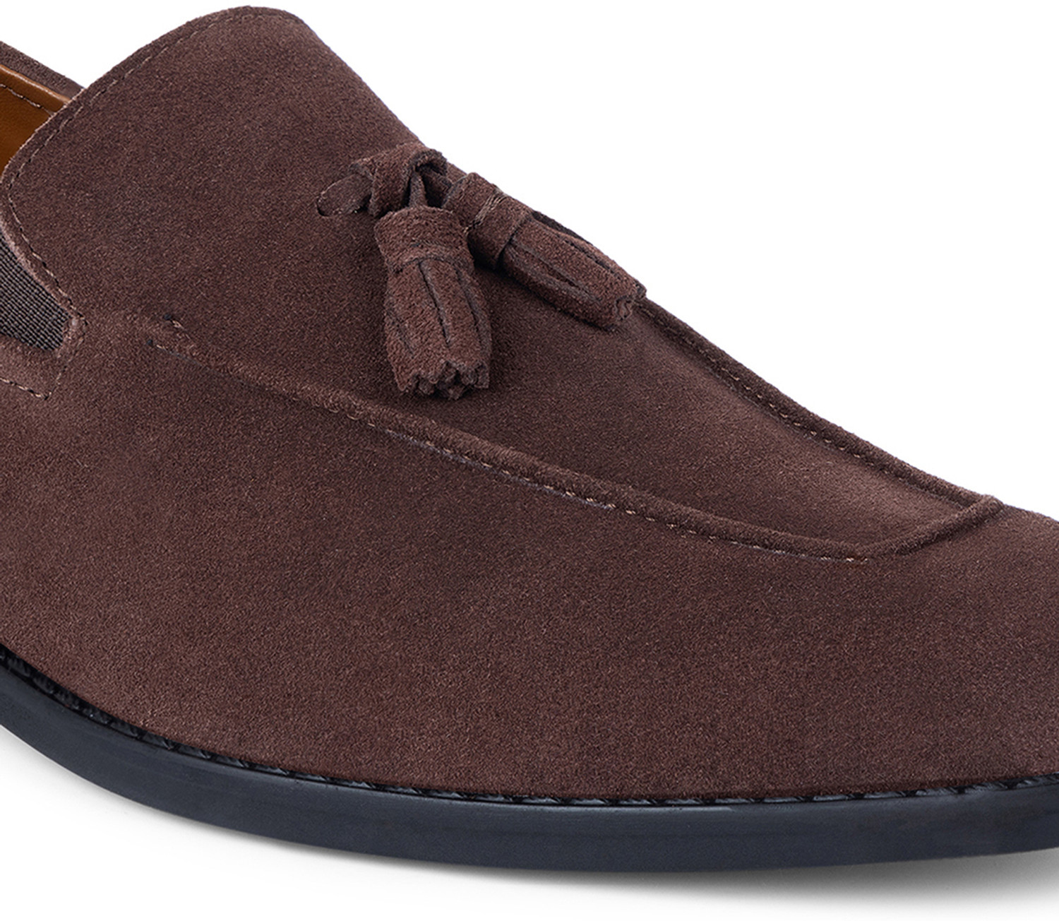 Image of LOUIS STITCH Brown Italian Suede Leather Casual Mocassin Shoes for Men - UK 7 (SXSUMCTA) Mocassin For Men