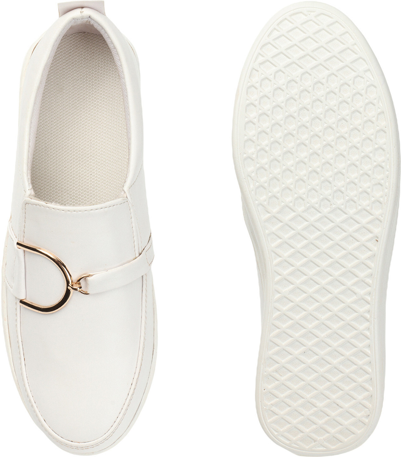 Image of HimQuen Women buckle detailed synthetic moccasins for girls Loafers For Women