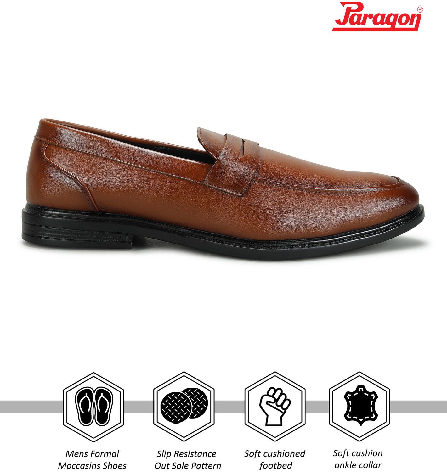 Image of Paragon K11251GT Men Formal Slip On Shoes Cushioned Soles Slip On For Men