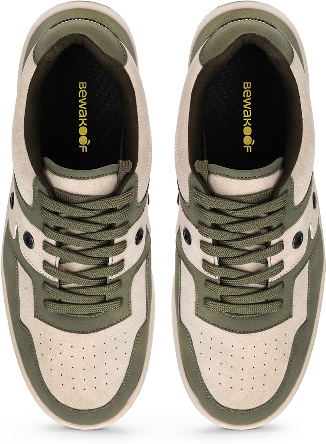 Image of BEWAKOOF RetroMix Groove Color Block Low Top Sneakers For Men