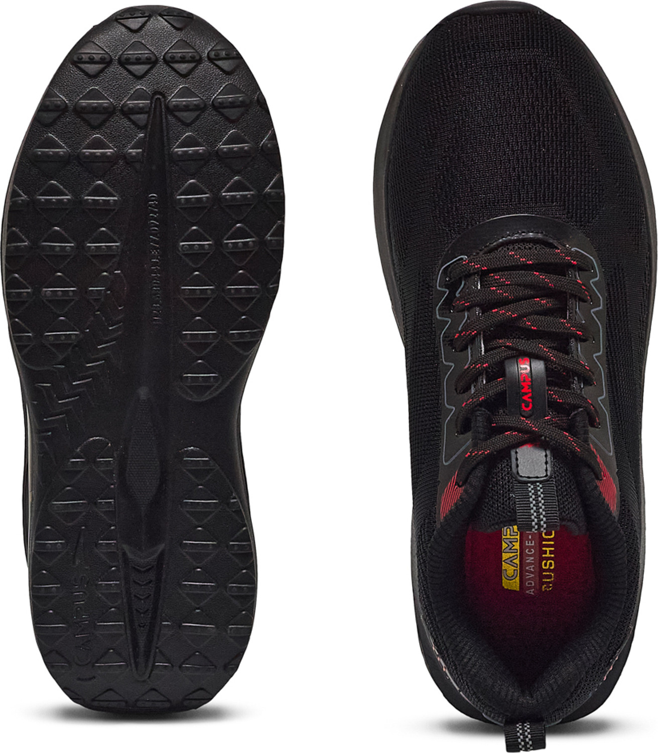 Image of CAMPUS HEDGE Running Shoes For Men (Black, 8)