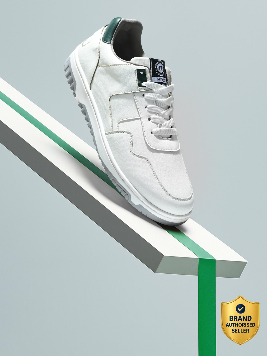 Image of HRX by Hrithik Roshan Premium Comfort Sneakers for Men | Daily Wear Lace-Up Shoes Sneakers For Men (White, 8)