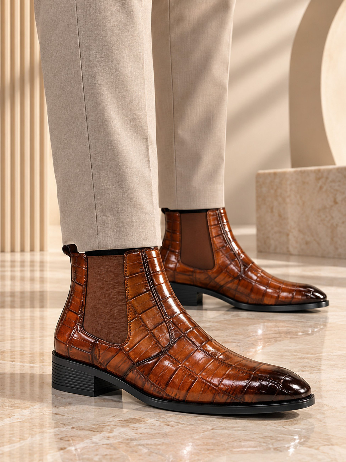 Image of KILLER Chelsea Boot Boots For Men (Tan, 8)