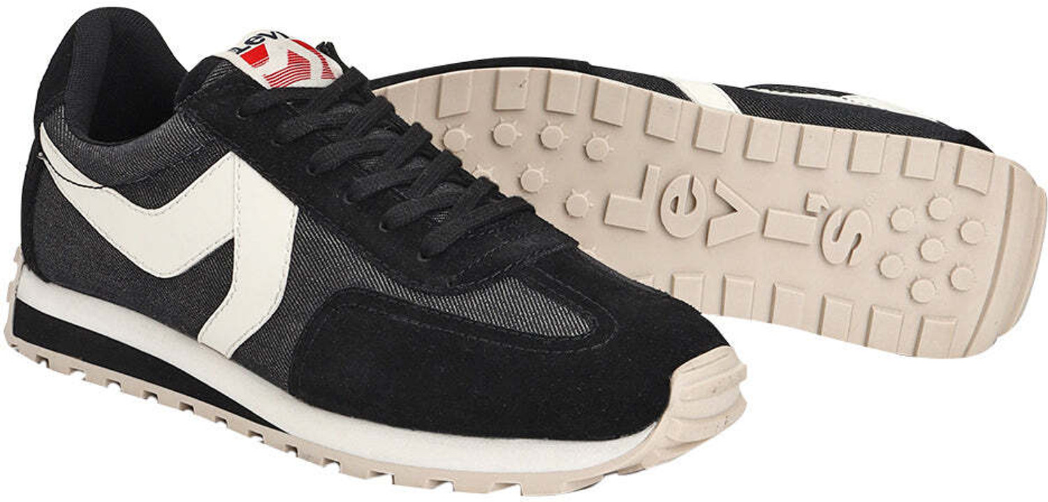 Image of LEVI'S Men's Black Colorblock Sneakers Sneakers For Men
