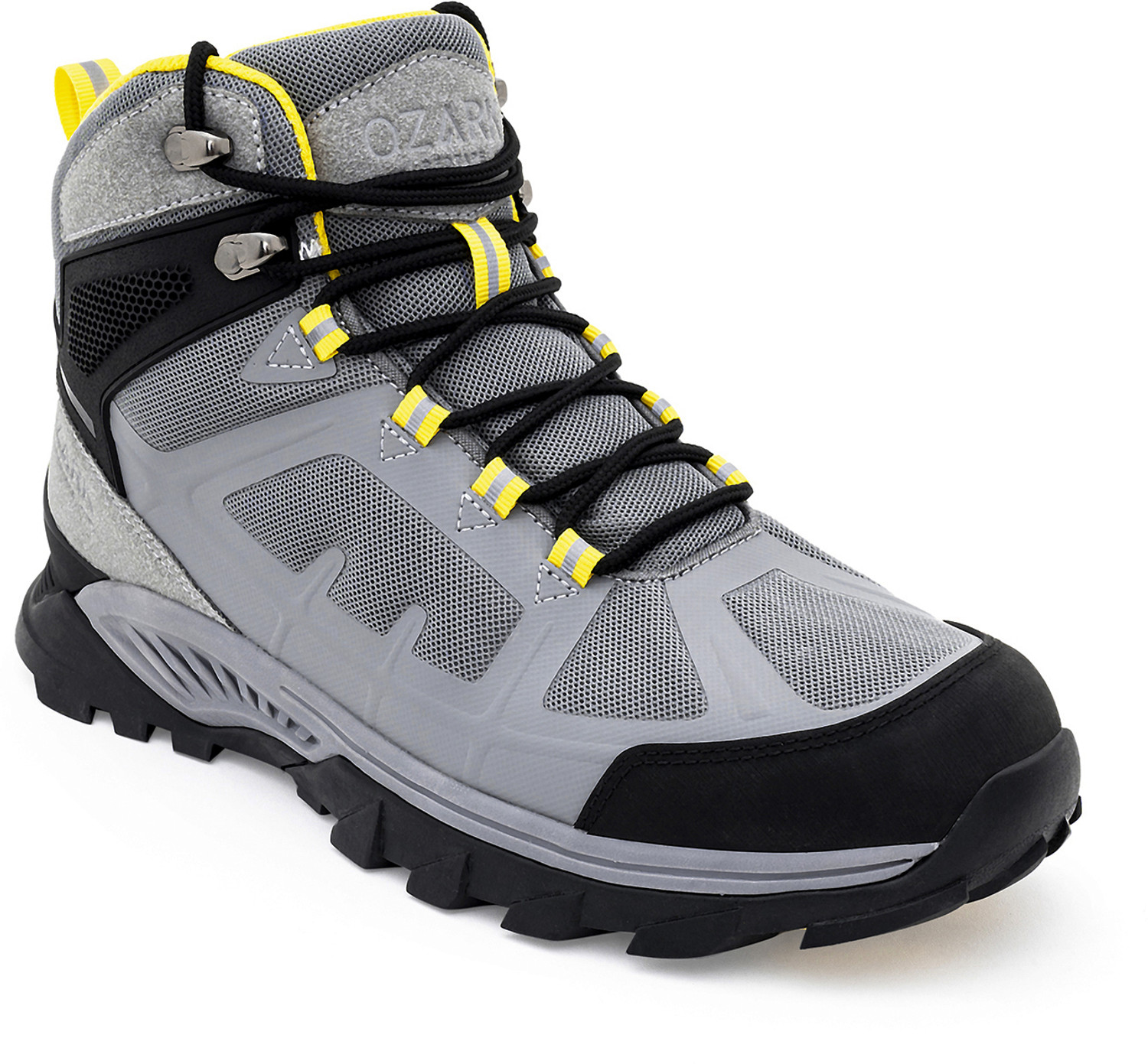 Image of RED TAPE Ozark Outdoor Hiking Shoes for Men | Grey Yellow Outdoor Performance Hiking & Trekking Shoes For Men