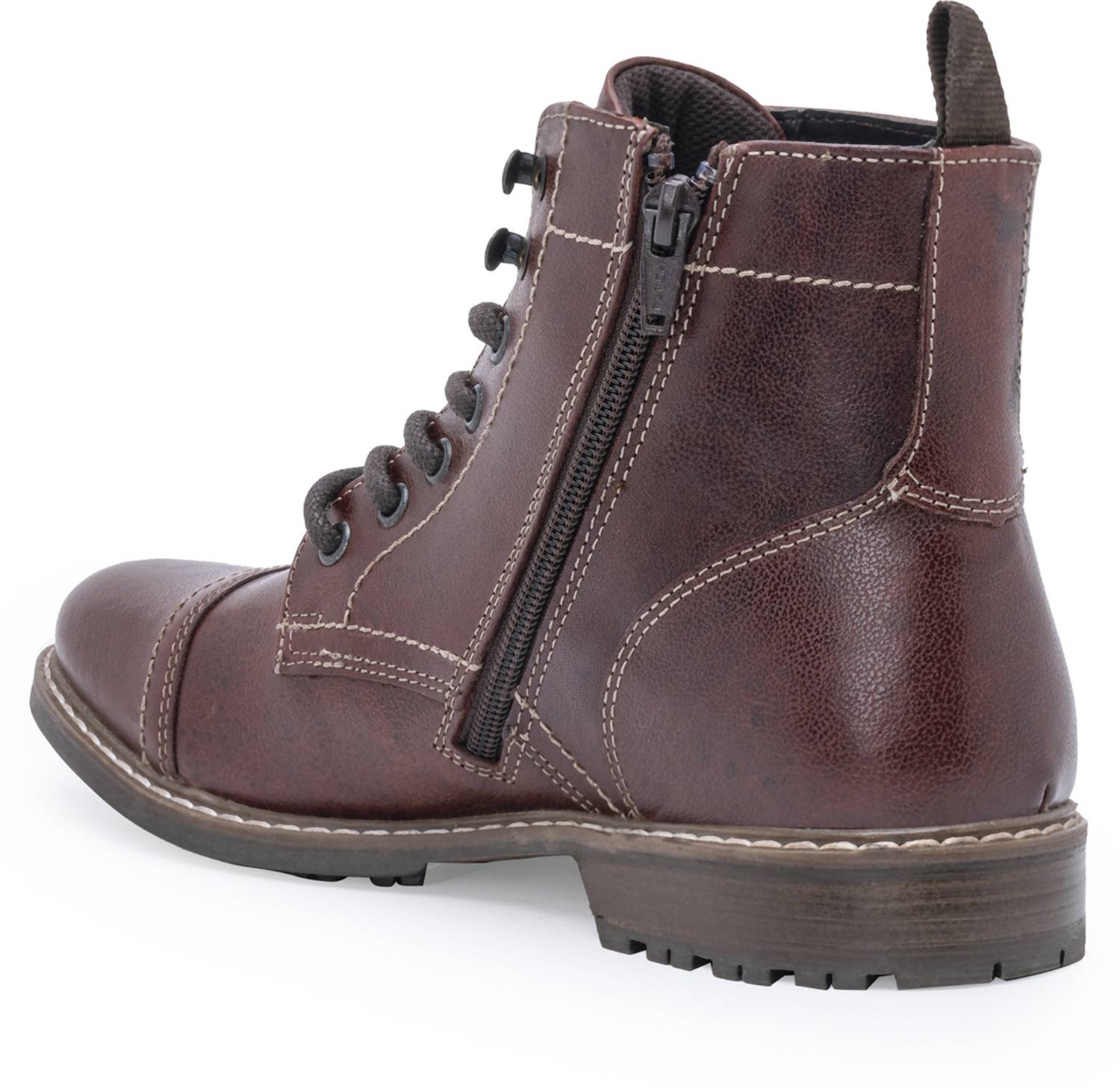 RED TAPE Men's Red Leather Ankle Boots - Image 2