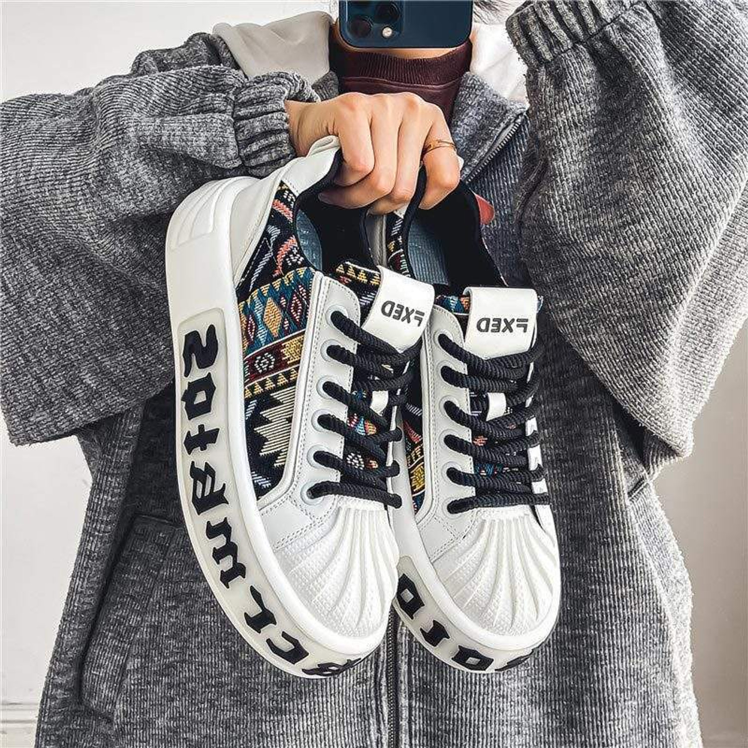 Image of hitbuyar WHITE MKTOS 1-6 Casuals For Men