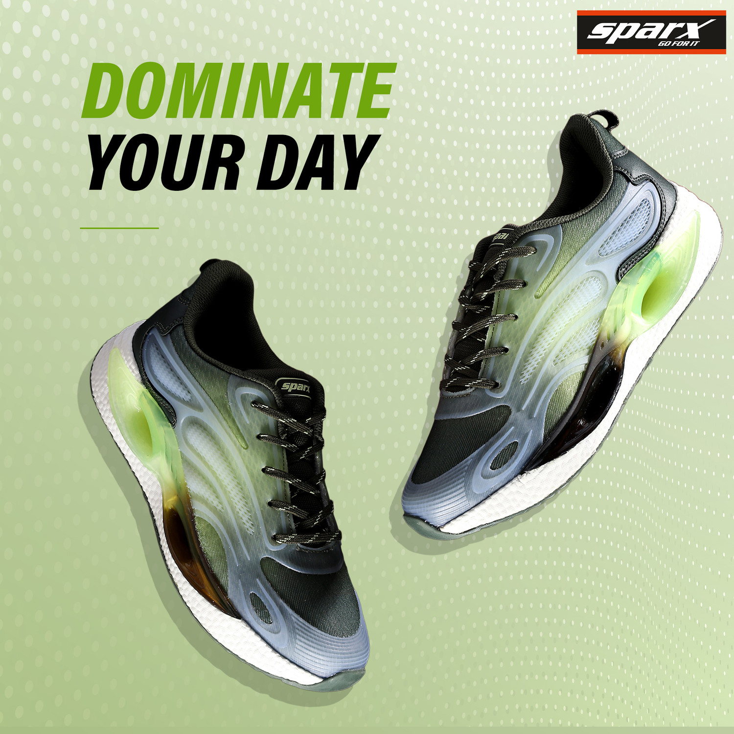 Image of Sparx SM 9075 | Stylish, Comfortable | Running Shoes For Men (Olive, Green, 9)