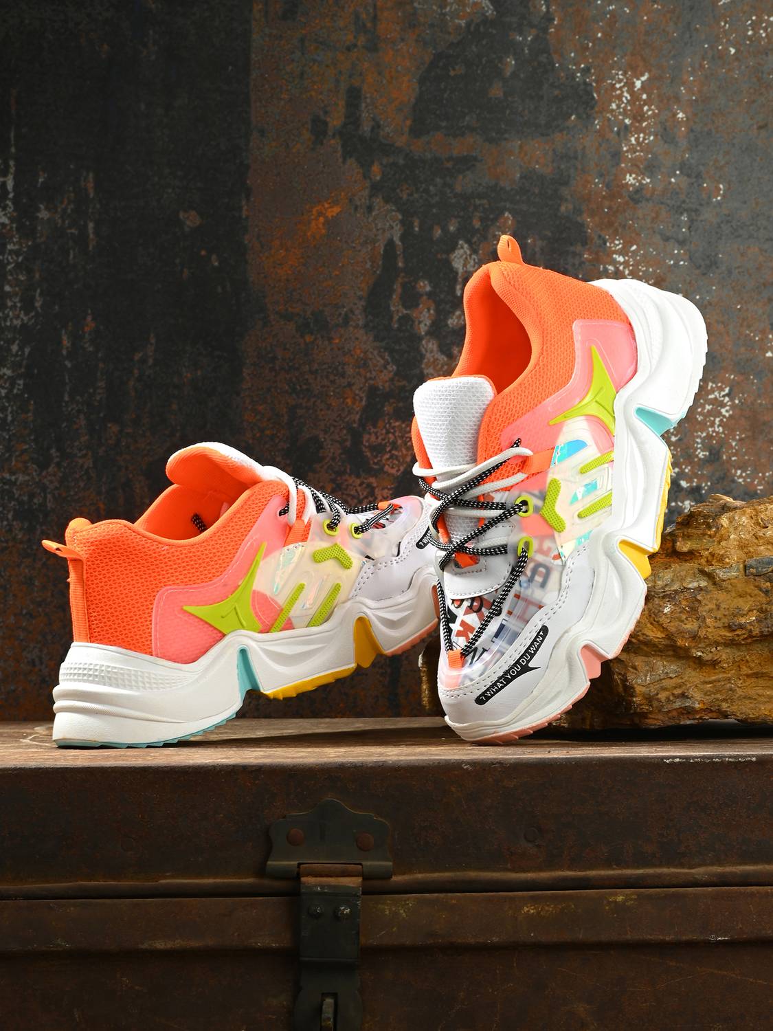 Knoos Training & Gym Shoes For Women (Orange , 6)
