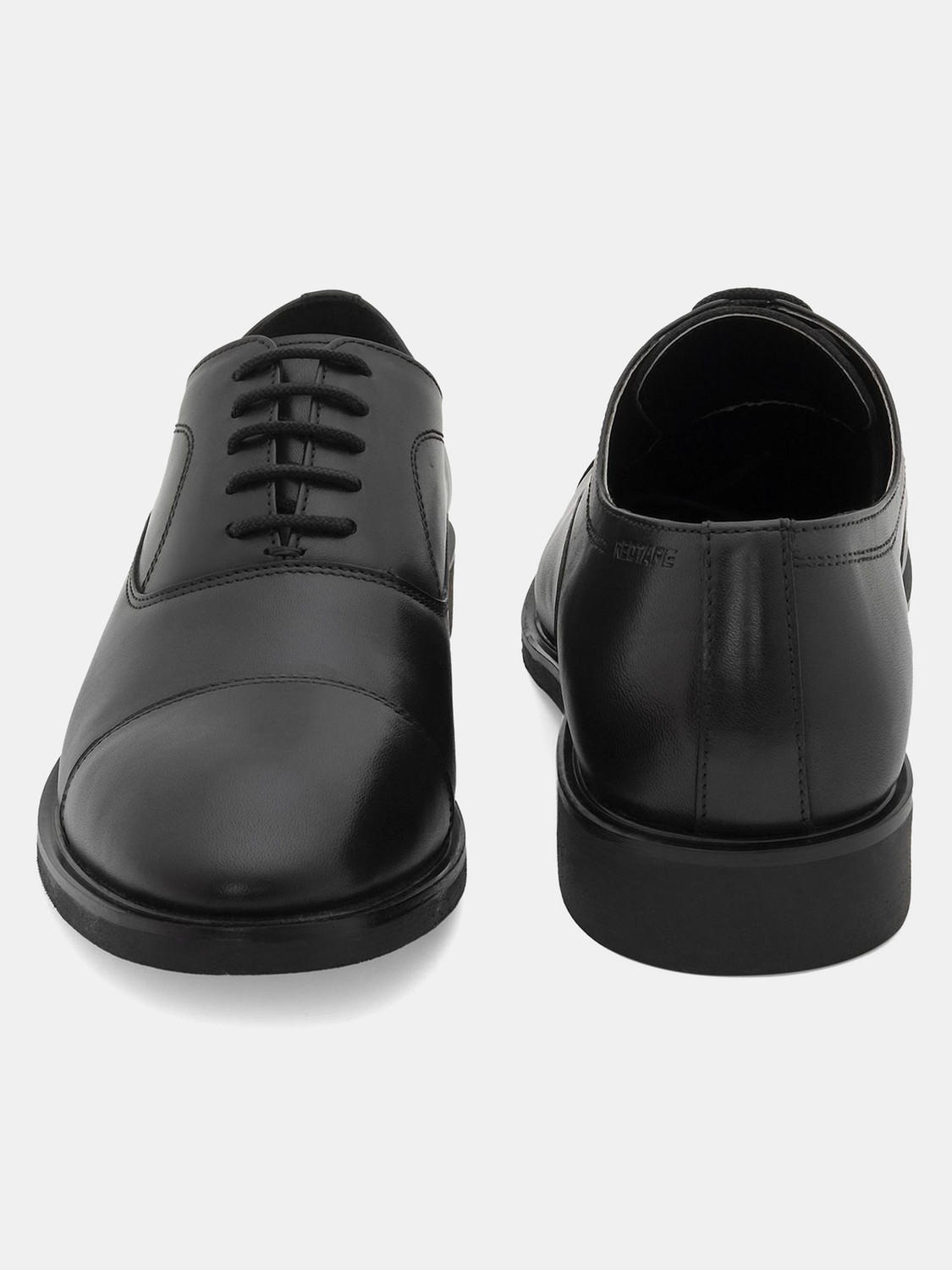 Image of RED TAPE Black Oxford Dress Shoes for Men | Classic Formal Wear Derby For Men