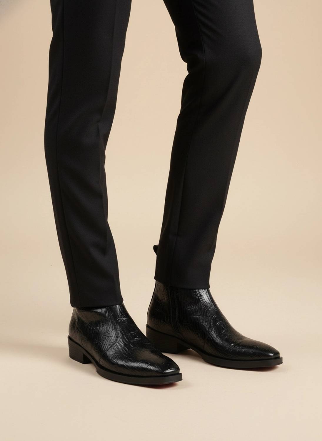 BIG FOX Croc-Texture Cuban Boots - Image 5