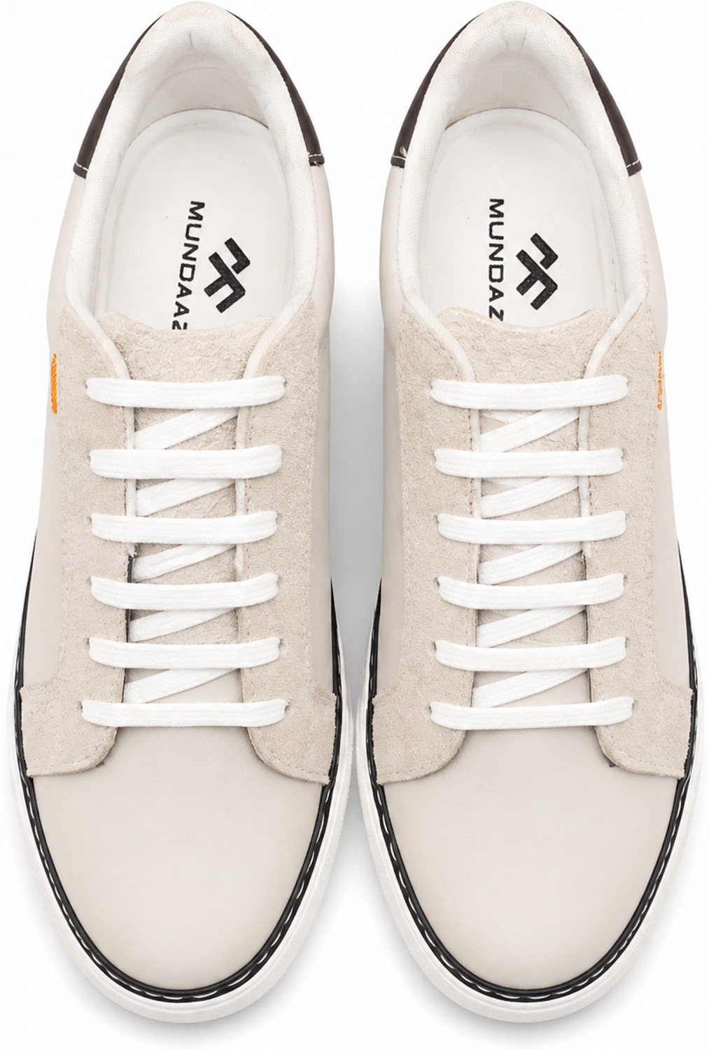 Image of mundaaz 100% genuine Leather shoes Casuals For Men (Off White, 7)