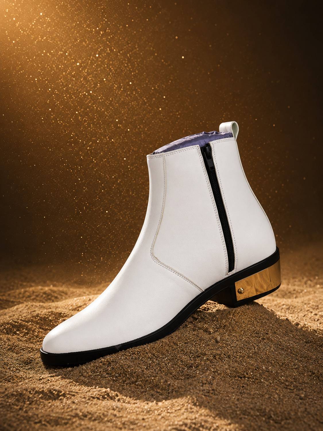 Jz jinzo Men's White Ankle Boots - Image 1