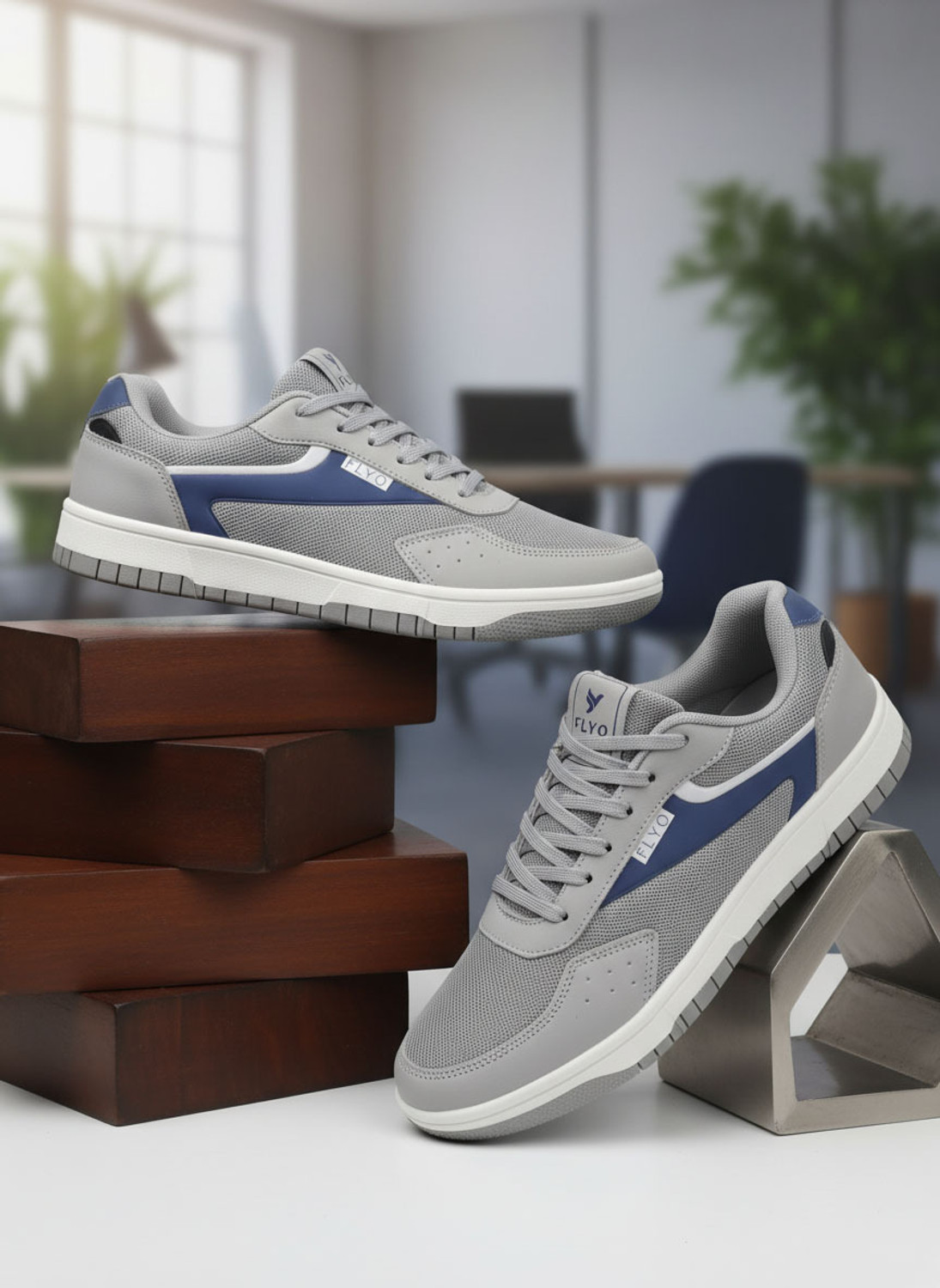 Image of FLYO Elegantly Rounded Front, Cushioned Insole Sneakers For Men