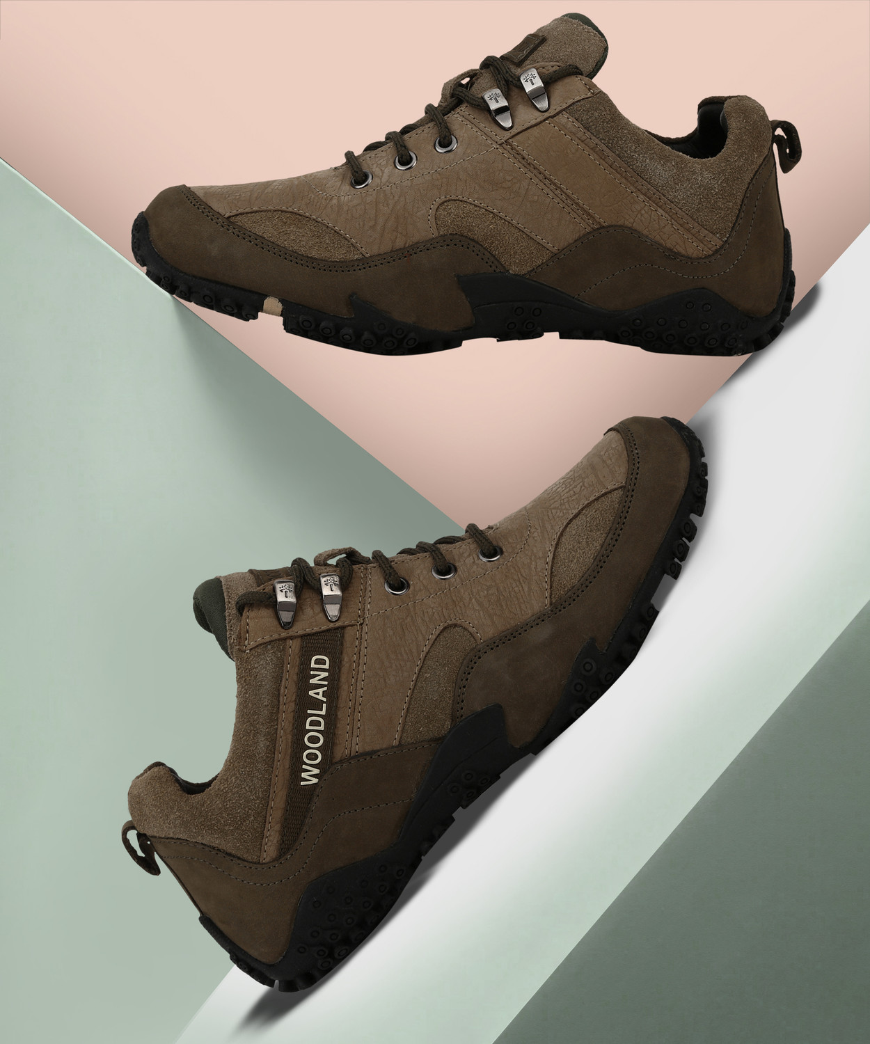 Image of WOODLAND Lace Up Lightweight Breathable Comfortable Daily Use Casuals For Men