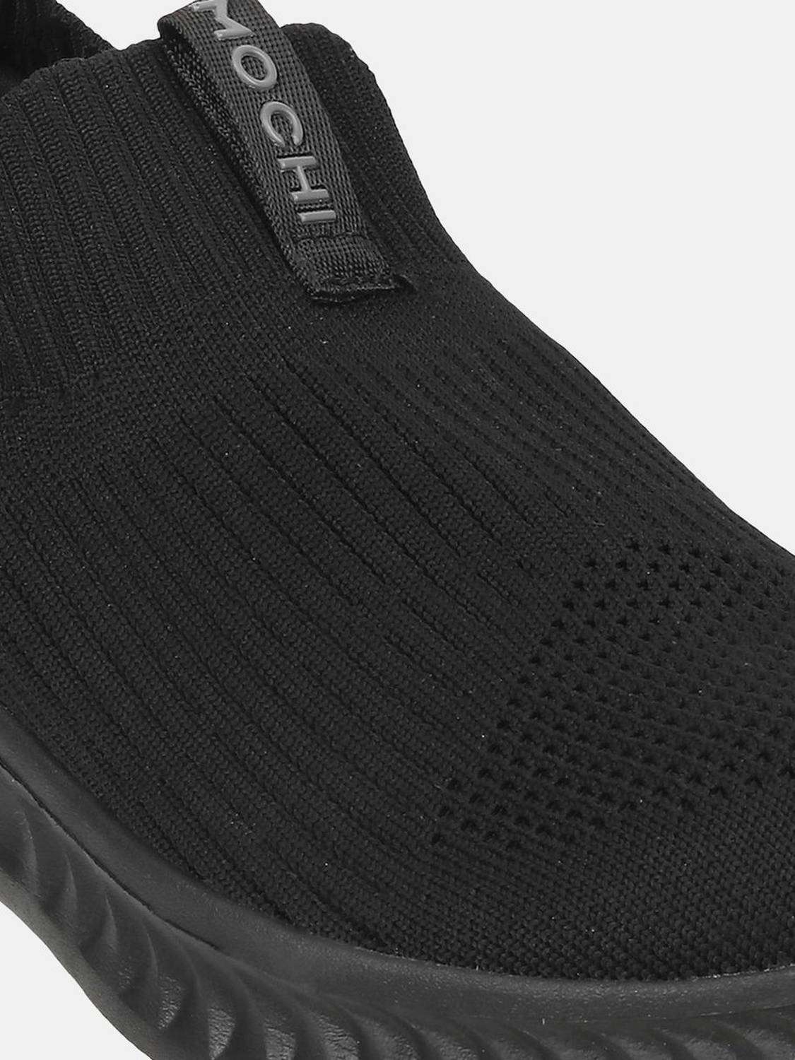 MOCHI Black Slip On Sneakers For Men - Image 5