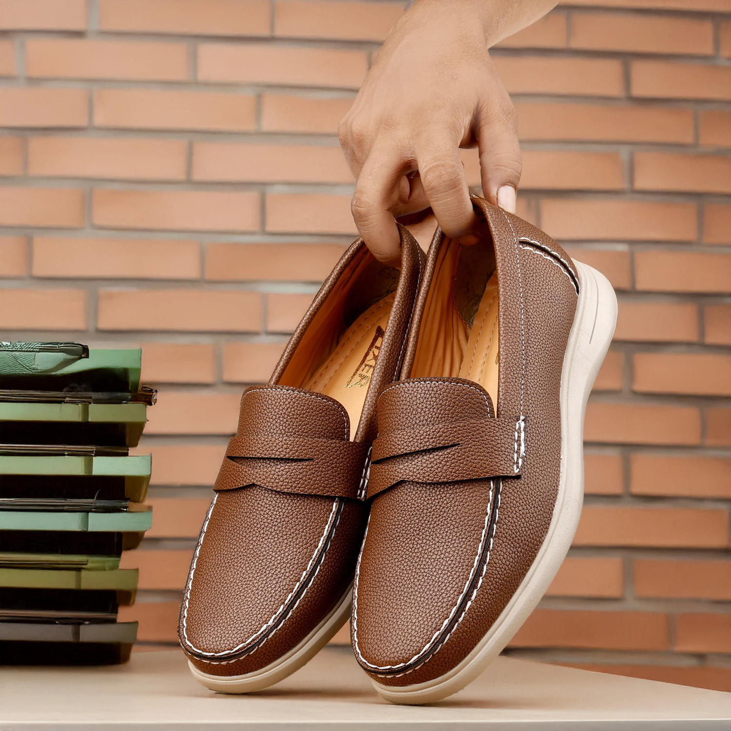 Image of Zixer Luxury Hand-Stitched Loafers Shoes /Lightweight /Comfort & Wrinkle-Free Moccasins Loafers For Men