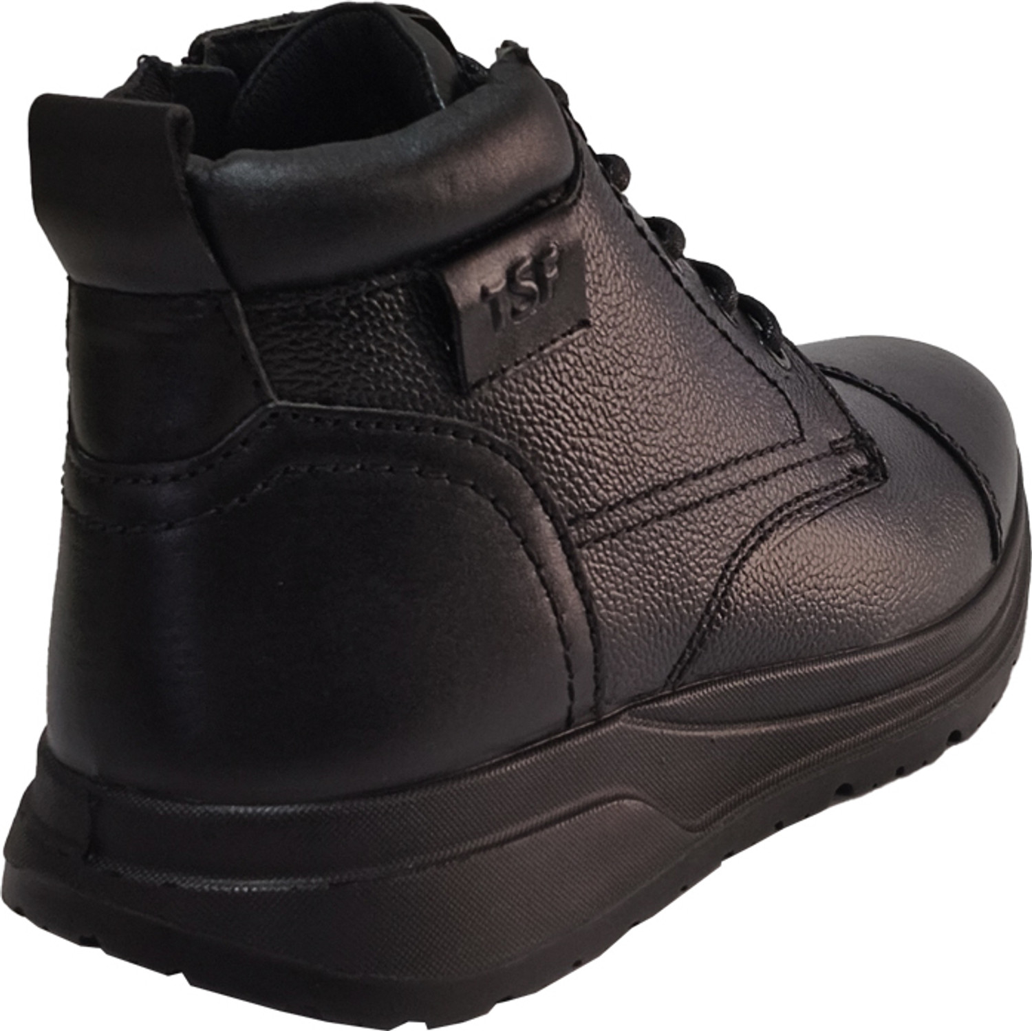Image of TSF Men's Police Boot|Premium Genuine Leather|High Ankle Lace-Up| RENO-10-BLK Boots For Men