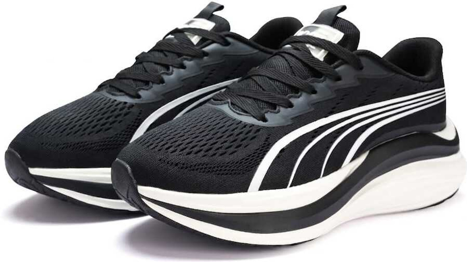 Image of ZBCS-01 Imported gym sport sneaker fashion PU Heel Sports Shoe Sneakers For Men (Black, White, 7)