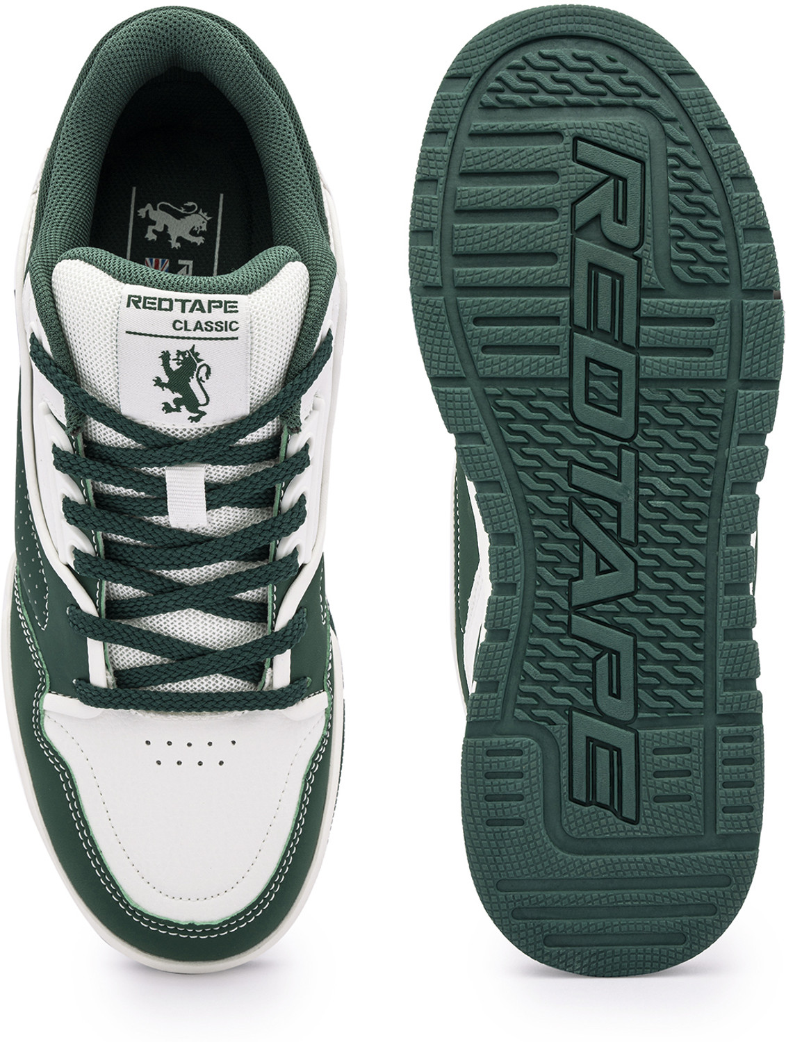 Image of RED TAPE Low Cut Green Sneakers For Men