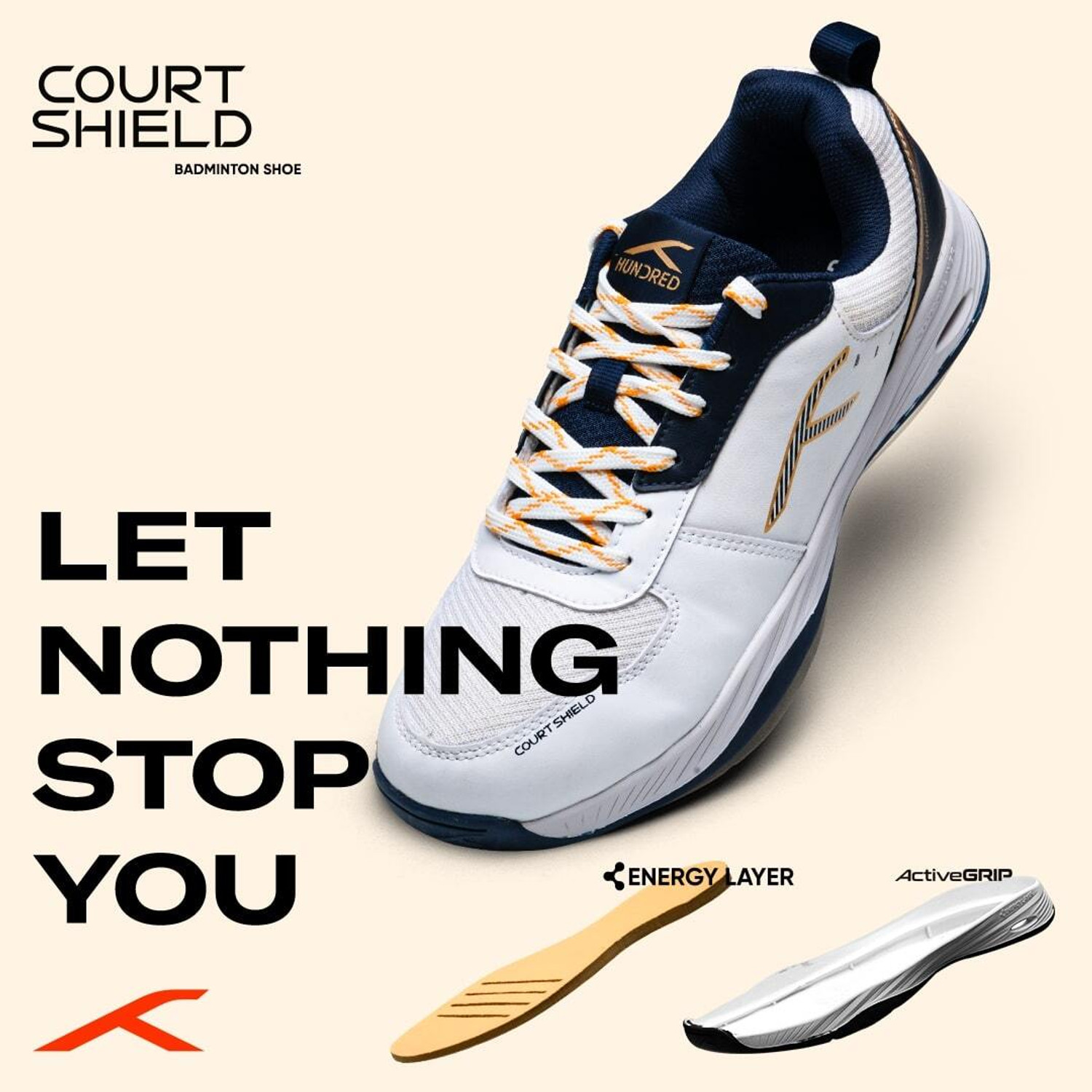 Image of Hundred Court Shield Non-Marking Badminton Shoes For Unisex