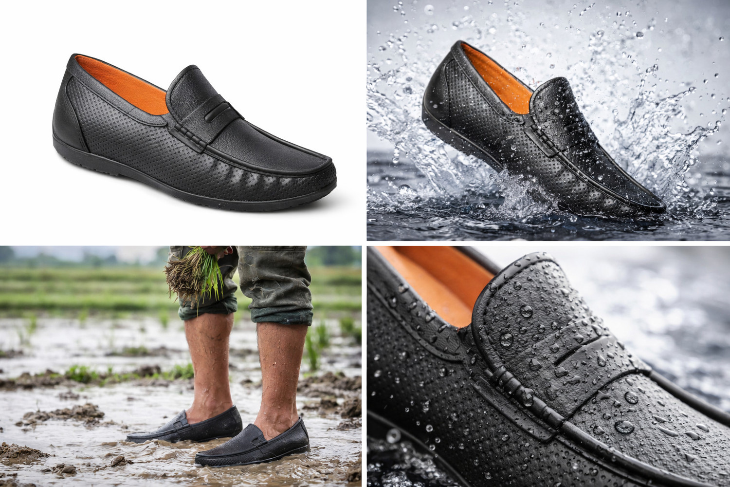Image of Aanbaan mens waterproof shoes for farmers use factory use camical use and dust proof Loafers For Men