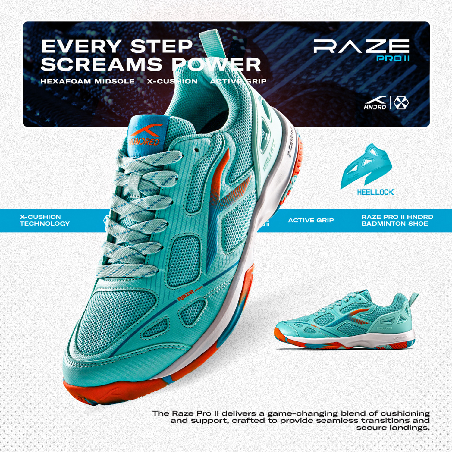 Image of Hundred Raze Pro II Badminton Shoes For Men