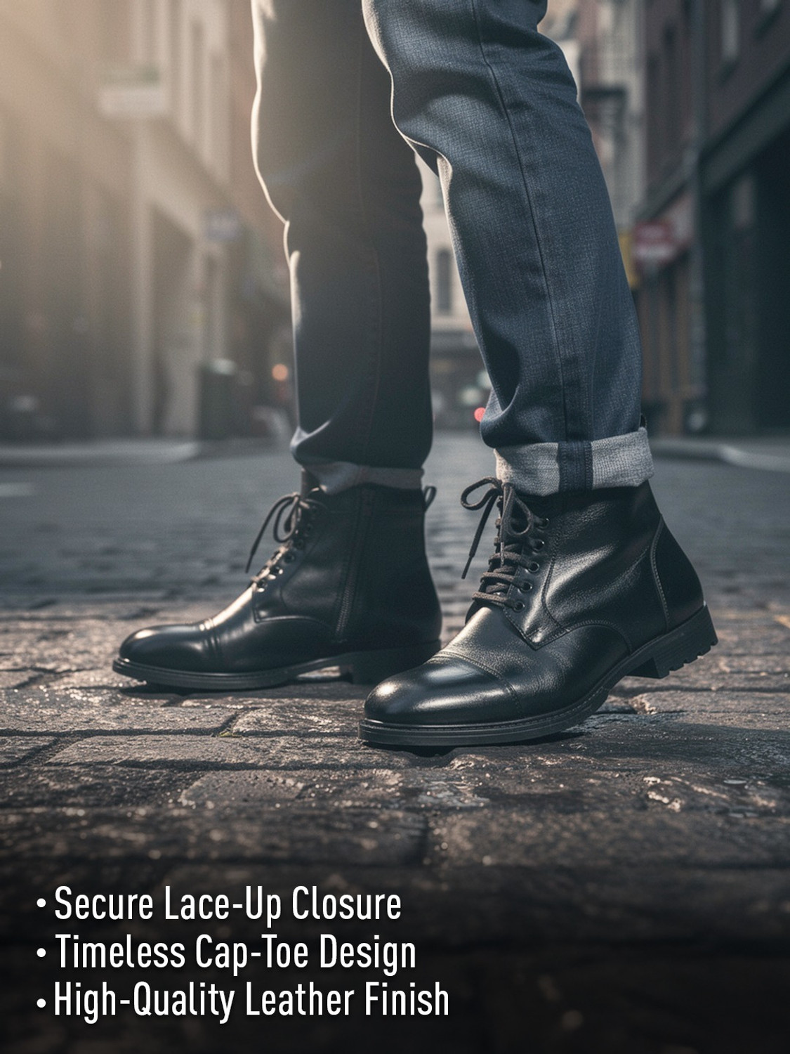 Image of LIBERTY Healers HML-81E Black Casual Lacing Durable | Comfortable Boots For Men