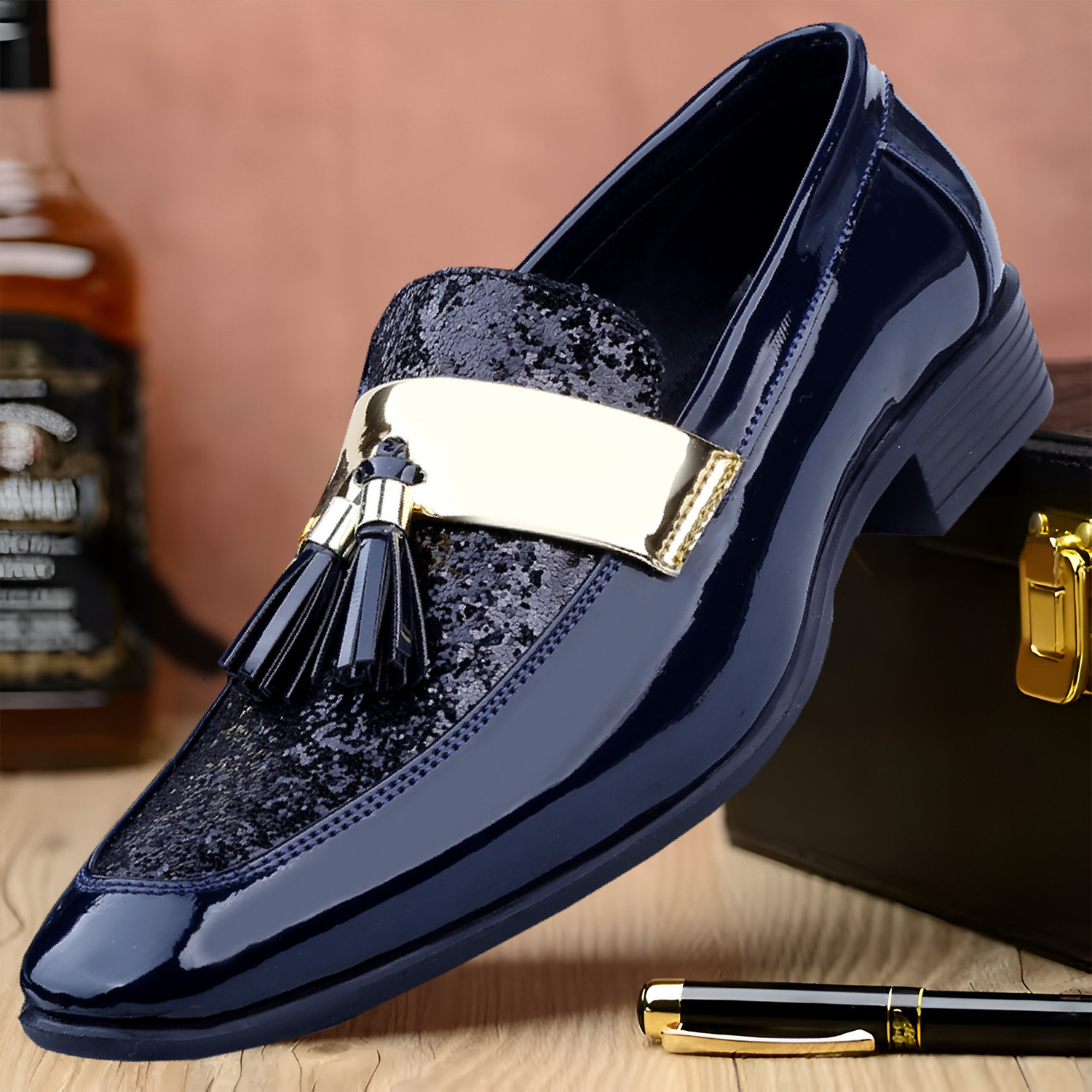 Image of Baxxico Mens Lastest Wedding Party Wear Slip-on Tassel Shoes Party Wear For Men