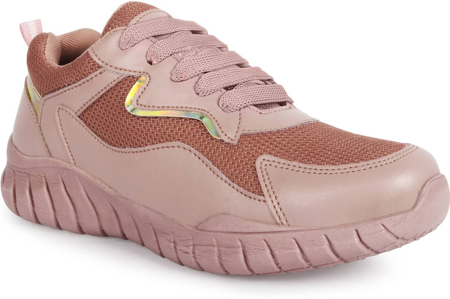 AROOM Perfect Stylish Light Weight Outdoor Trendy Fashionable and Comfortable Pink Running Shoes with Attractive Party wear Design and Casual Lace Up look Sneakers Running Shoes For Women