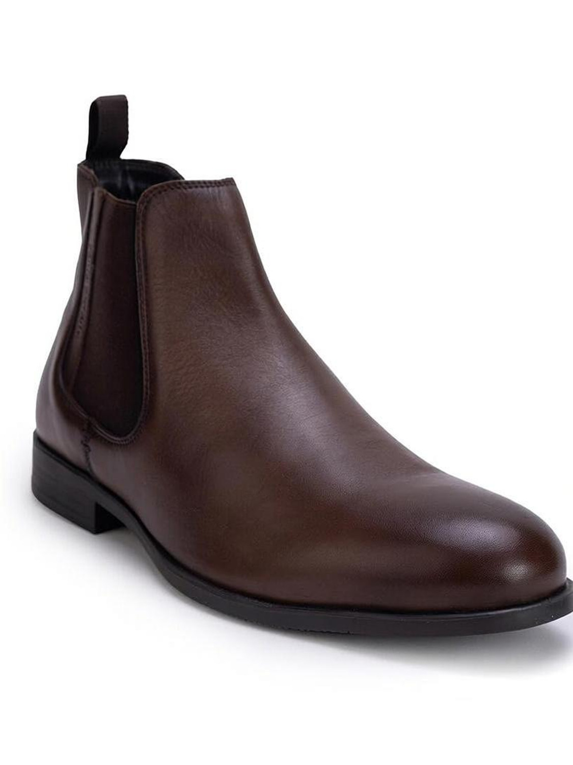 Image of THOMAS CRICK Premium Leather Pull Tab Elasticated Side Cushioned Insole Boots For Men