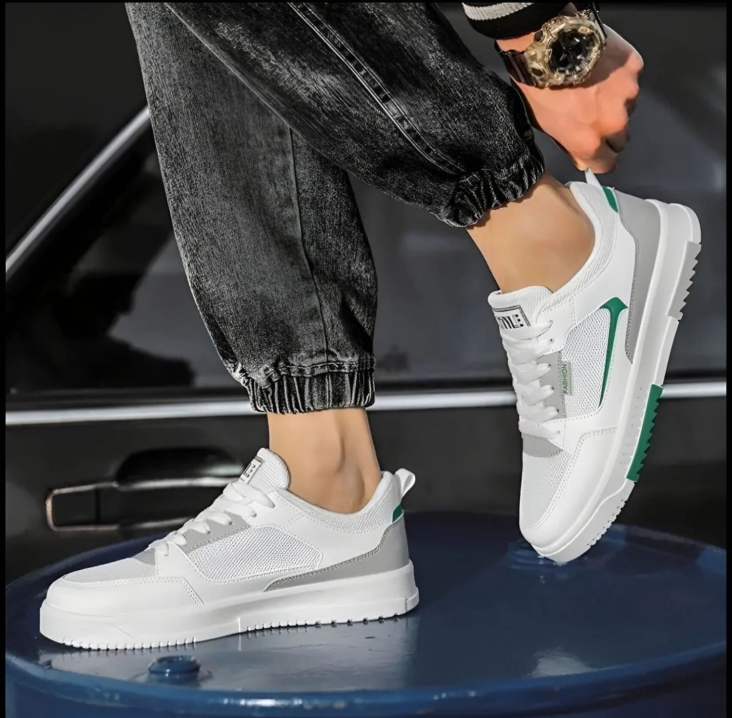 Image of Aeonik Premium White Stylish Casual Sneakers For Men
