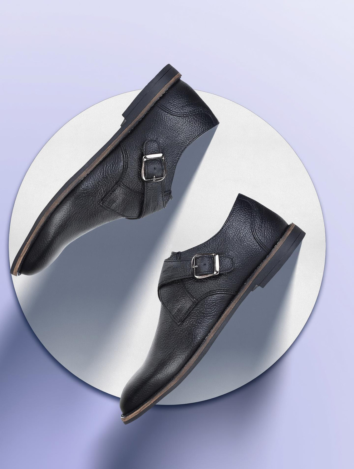 Image of SeeandWear Monk-263 Monk Strap For Men (Black, 11)