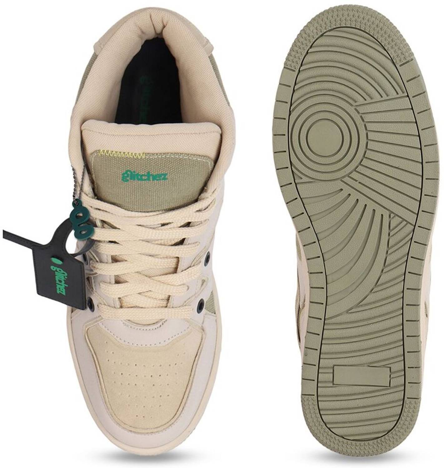 Glitchez Men's Beige Sneakers - Image 4