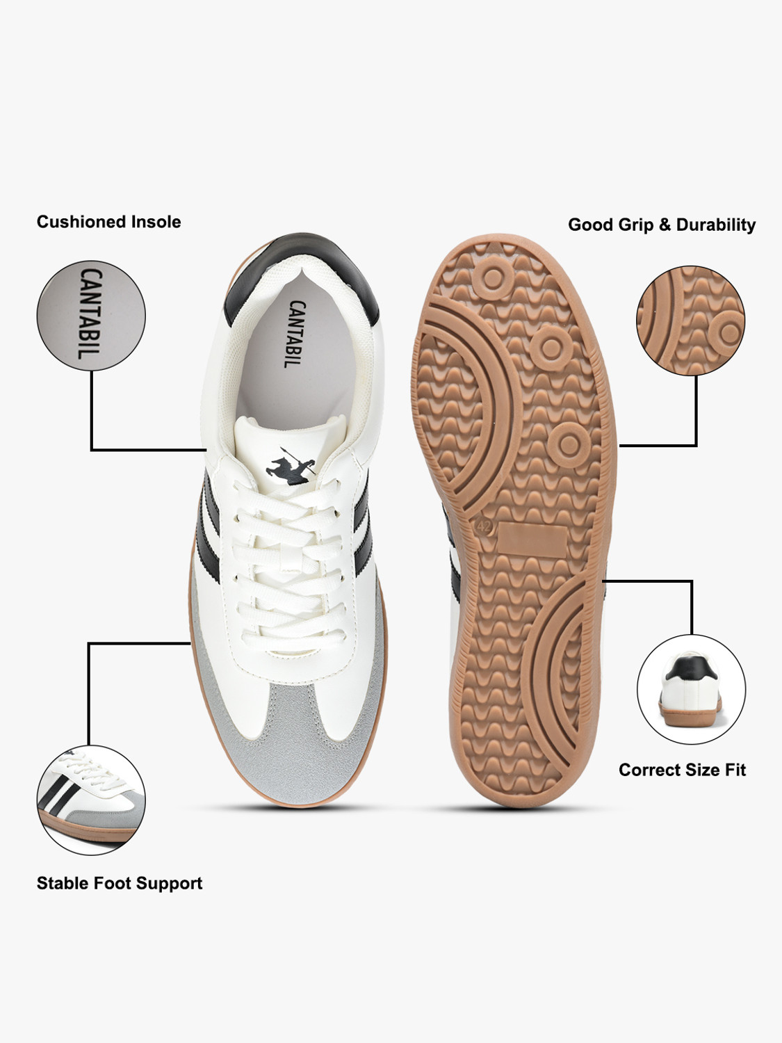 Image of CANTABIL Casual Sneaker Shoes for Men l Lightweight & Comfortable with Cushioned Insole Sneakers For Men