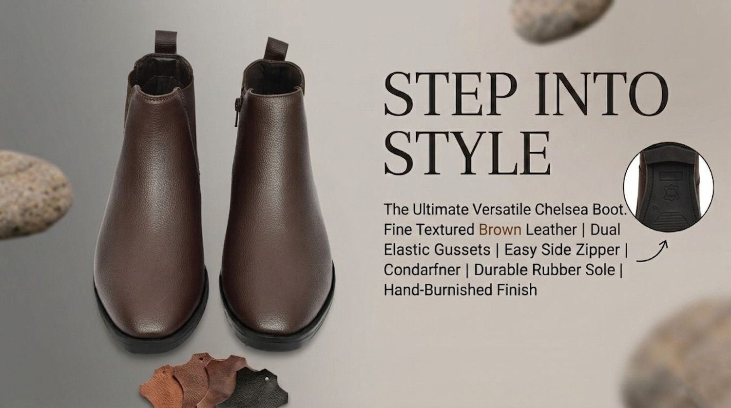 Image of TANN & TRAIL Men's Chelsea Zipper Boots For Men