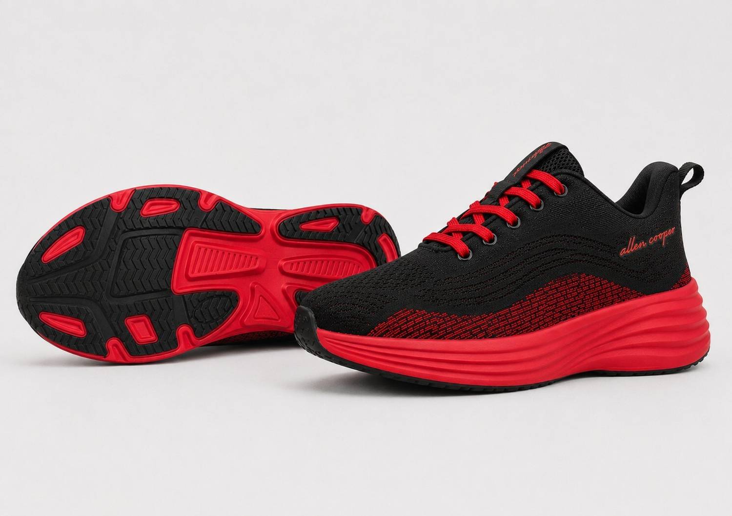 Allen Cooper Running Shoes For Men Black - Image 1