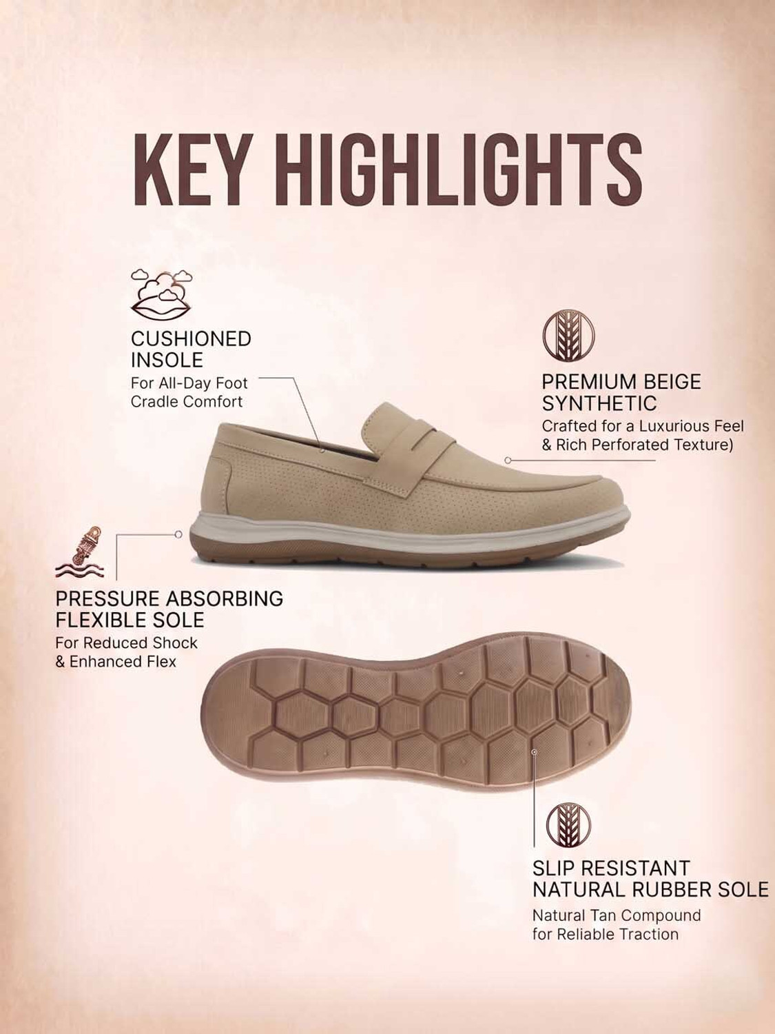Image of Roadster Roadster Brown Flexible Penny casual Shoe For Men