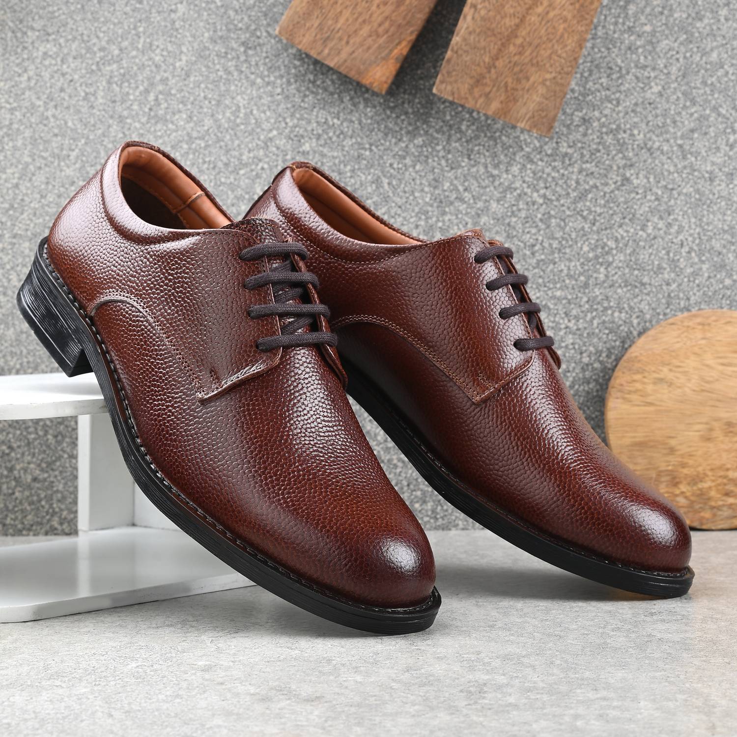 AUSERIO Genuine Leather Formal Shoes Light|Comfort|Trendy|Premium Shoes Derby For Men