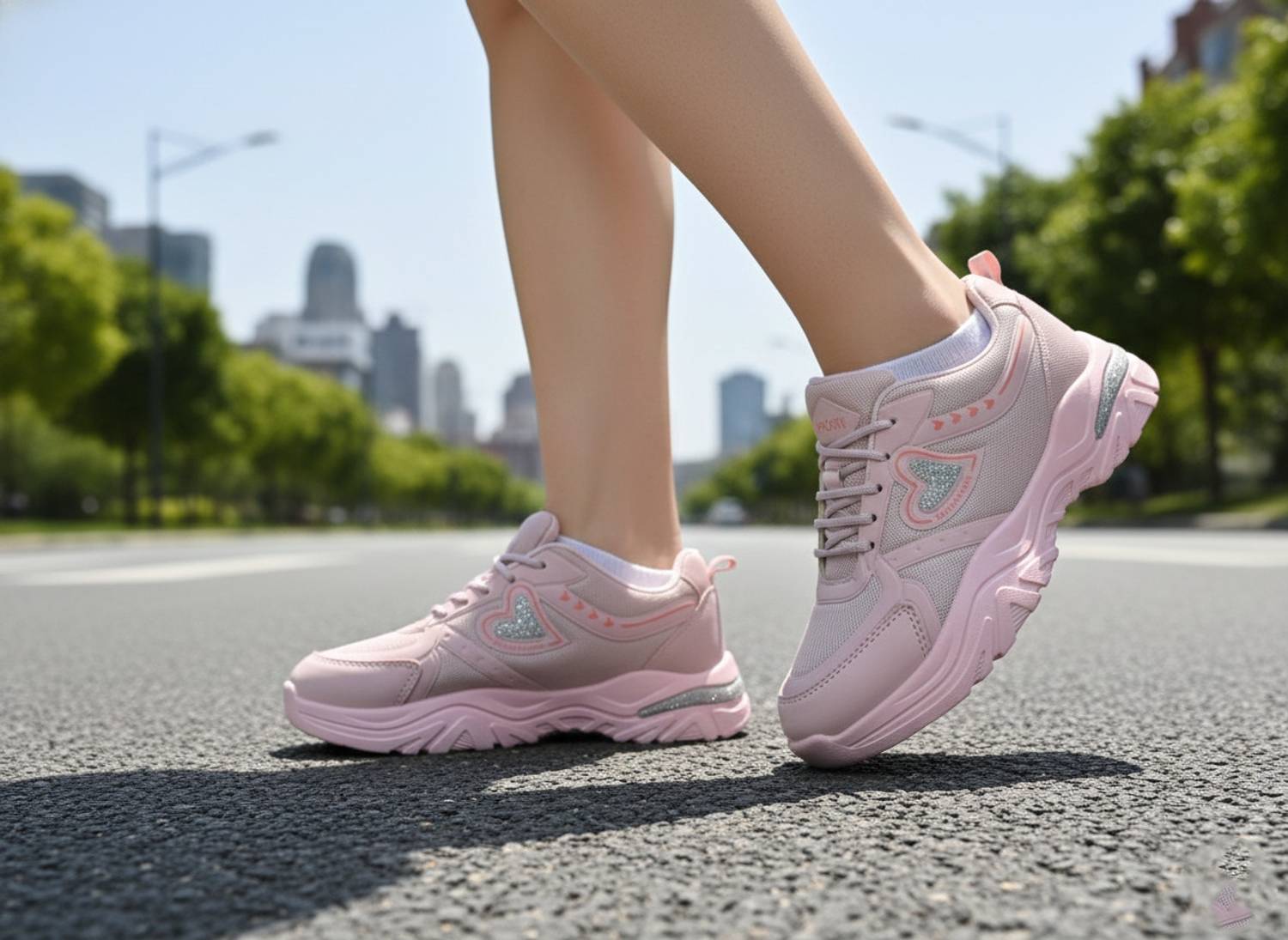 Hsquare Madona 2 Walking Shoes For Women (Pink , 8)