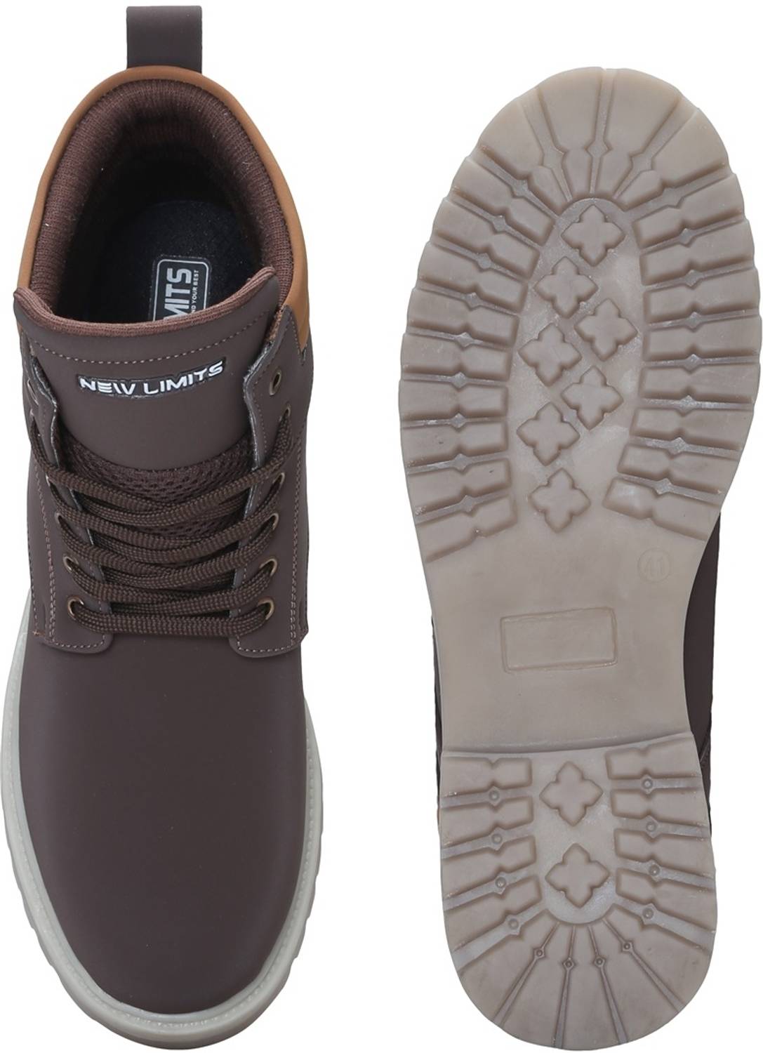 NEW LIMITS HUNK High Ankle Riding & Hiking Boots For Men Brown - Image 3