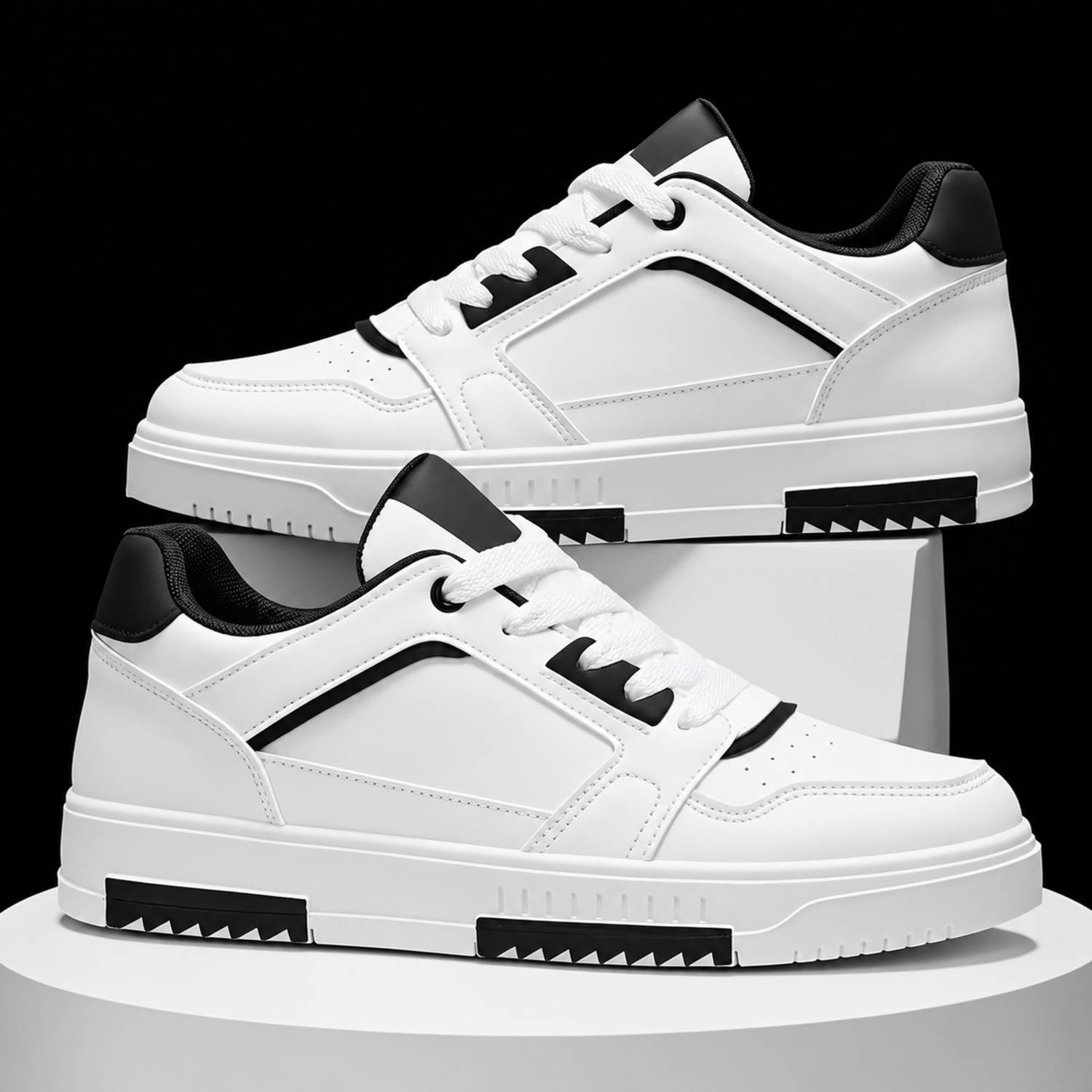 Luxury Embroidered Sequins Powder White shoes Sneakers For Men - Image 1