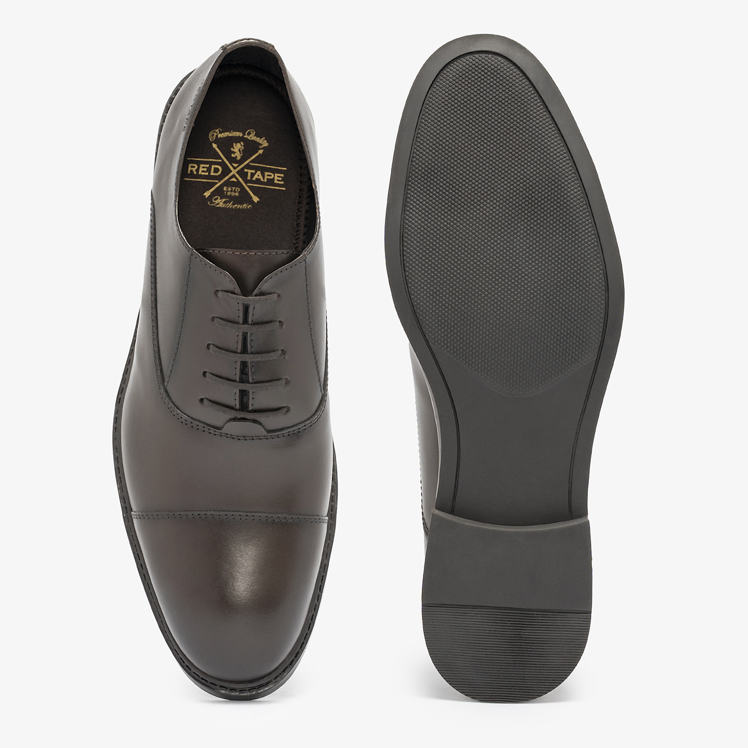 Image of RED TAPE Low-Cut Formal Dress Shoes. Oxford For Men (Brown, 10)