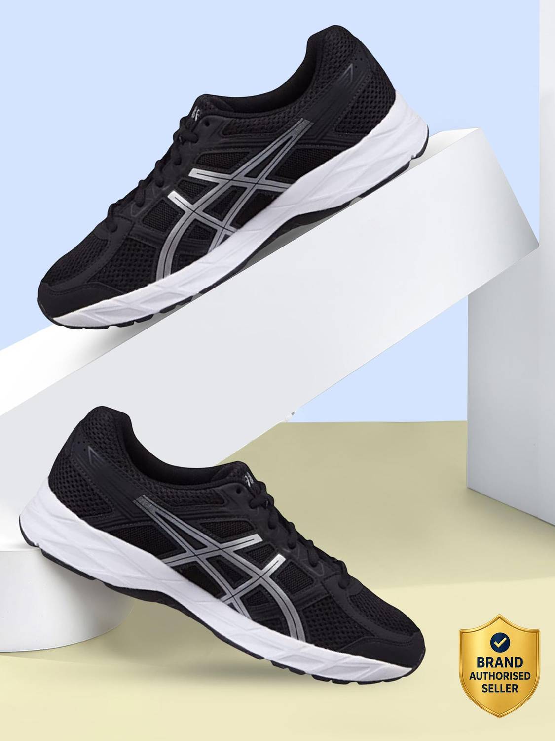 Asics GEL-CONTEND B+ Men's Black Running Shoes - Image 1