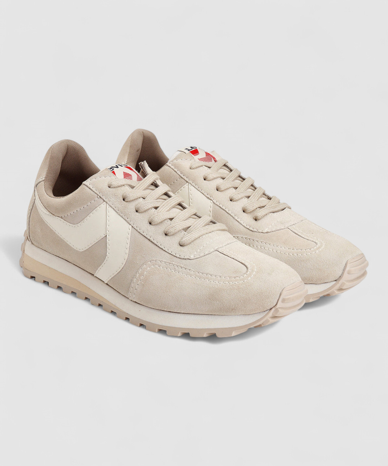 Image of LEVI'S Men's Beige Colorblock Sneakers Sneakers For Men