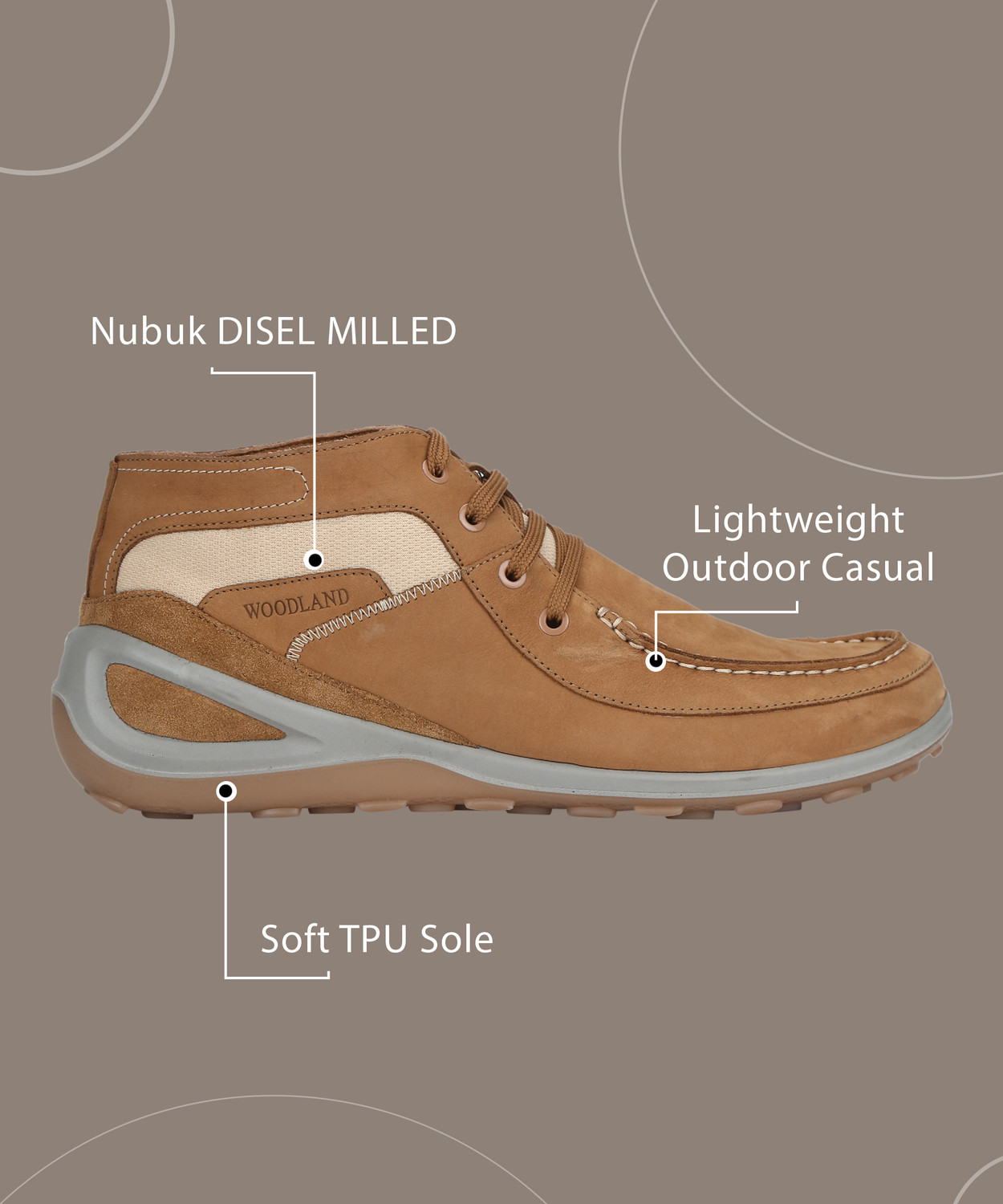 Image of WOODLAND Outdoor Durable Comfortable Everyday High Ankle Boots For Men