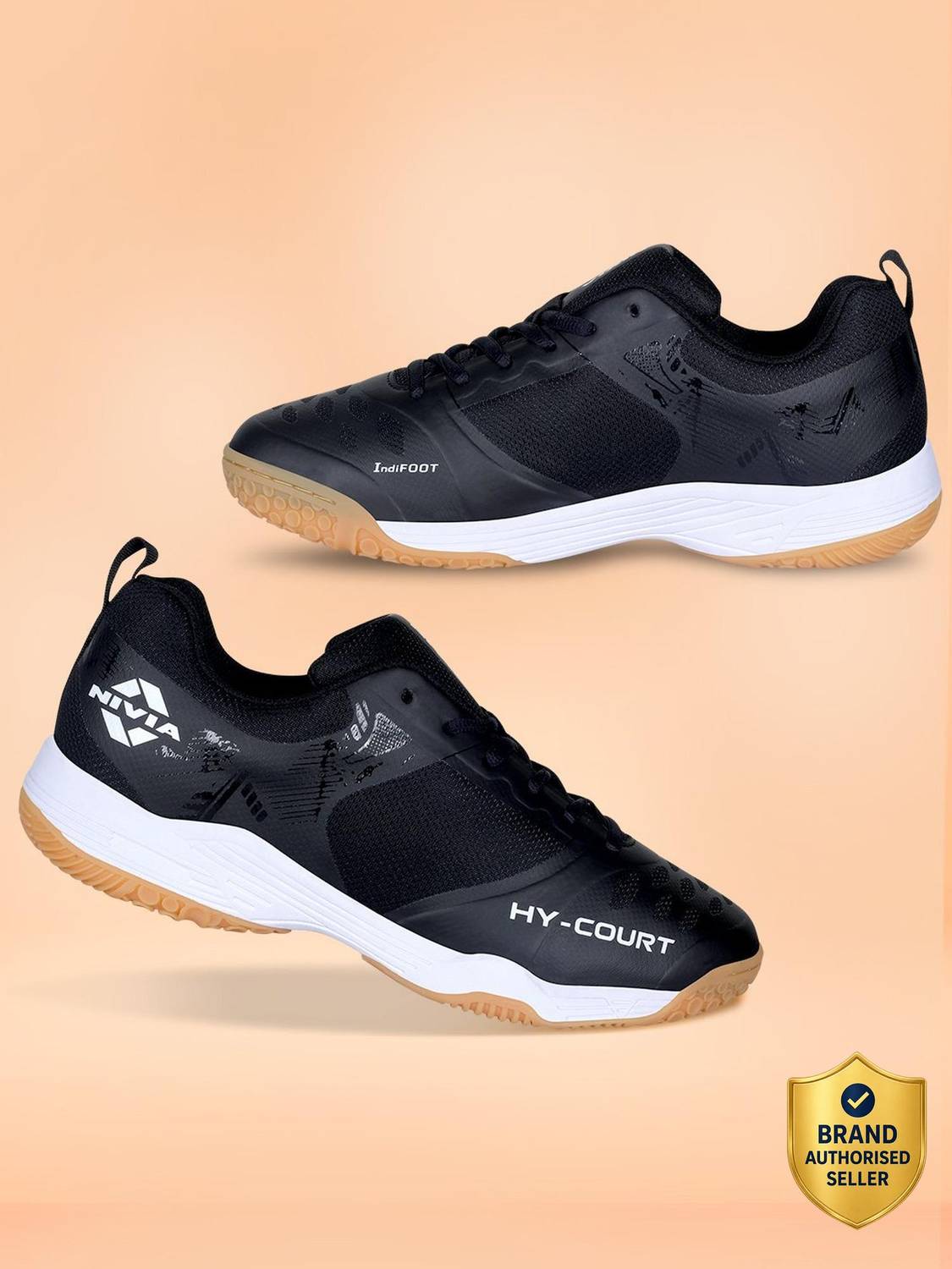 NIVIA HY-COURT 2.1 Badminton Shoes for Men, Black