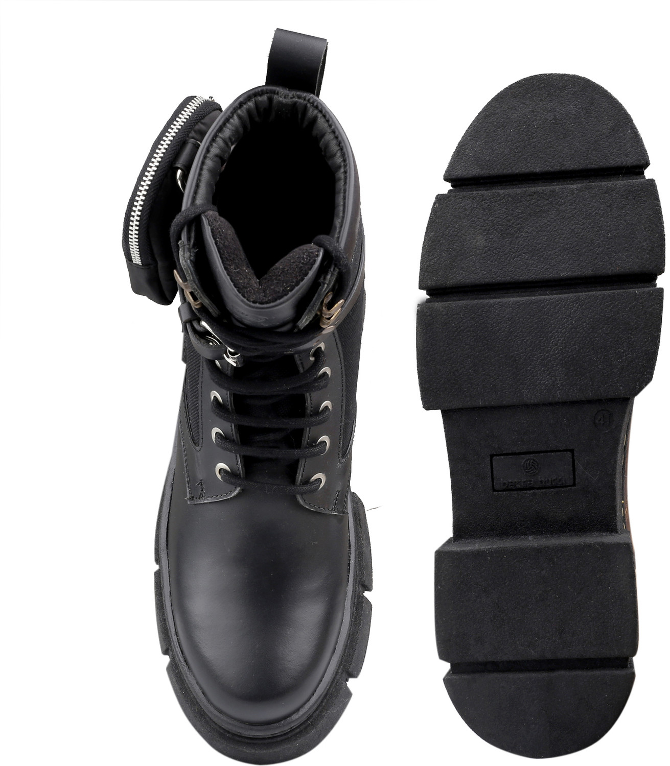 Image of bacca bucci ASSASSIN brushed leather combat boots for Men with detachable coin pocket Boots For Men